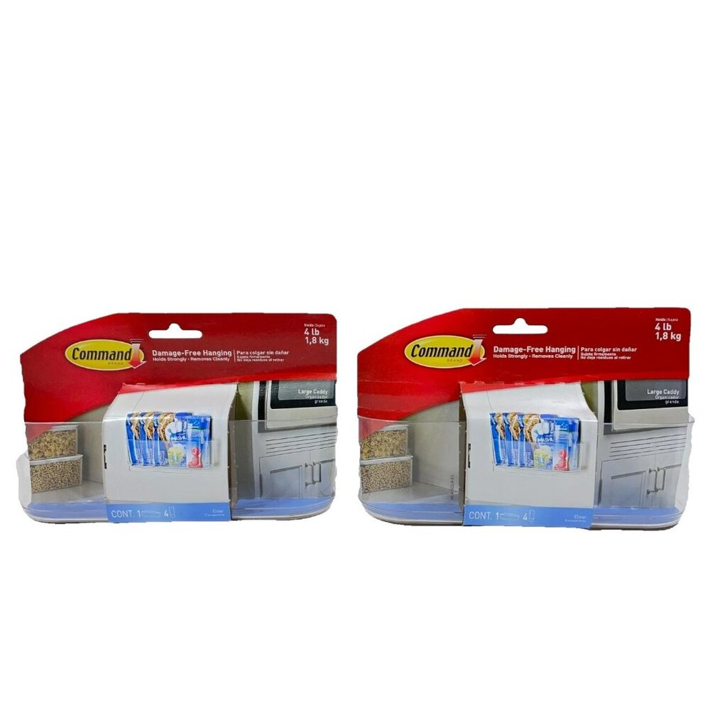 3M Command Damage Free Hanging Caddy 2PK 8.6 x 3.1 x 3 in Holds up to 4lb